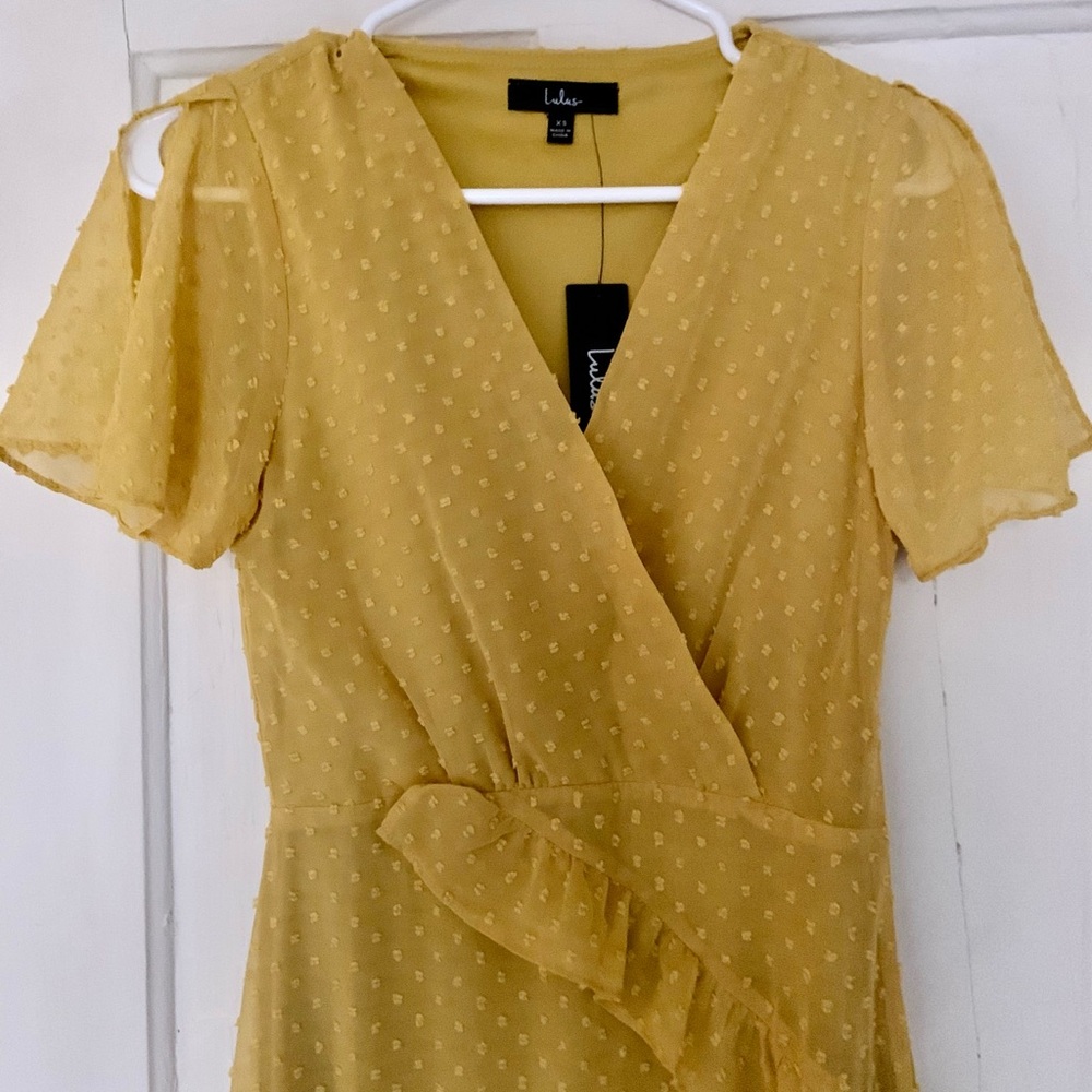 Lulu's Yellow Ruffle Midi Dress - Picture 8 of 10